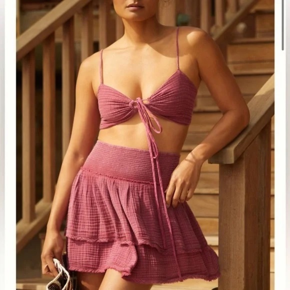 Anthropologie Dresses & Skirts - Anthropologie Double Gauze  100% Cotton 2 Piece Set Sz LP NEW
